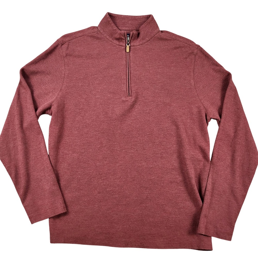 Mizzen+Main Mens Quarter Zip Performance Pullover Burgundy‎ 1PO-0487 Medium